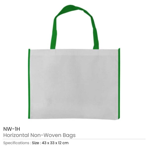 Non-woven Bags White and Green