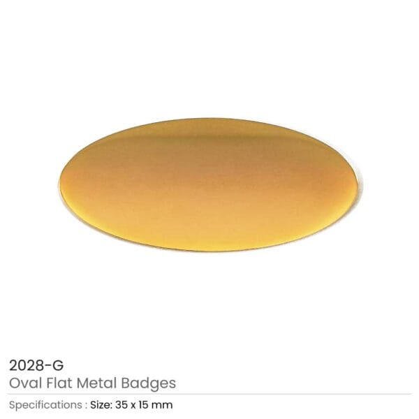 Gold Oval Shape Flat Logo Badges