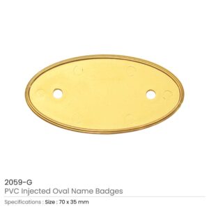 PVC Injected Oval Badges Gold