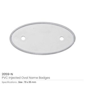 PVC Injected Oval Badges Silver