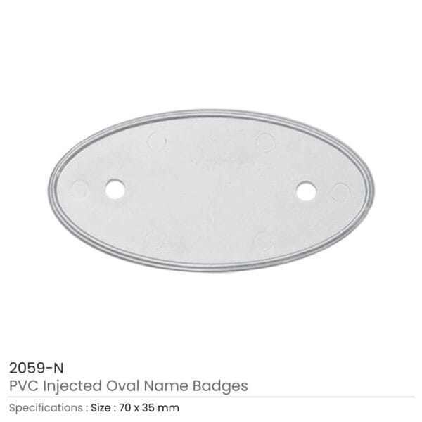 PVC Injected Oval Badges Silver