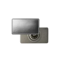 Rectangular Badges with Magnet Silver Color