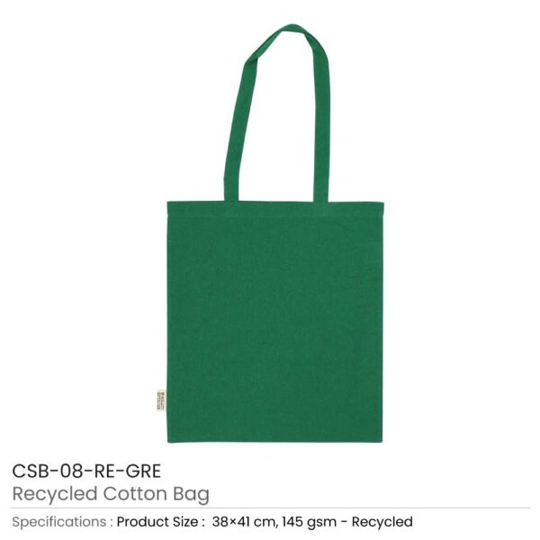 Branded Recycled Cotton Bags, Durable Long Strap