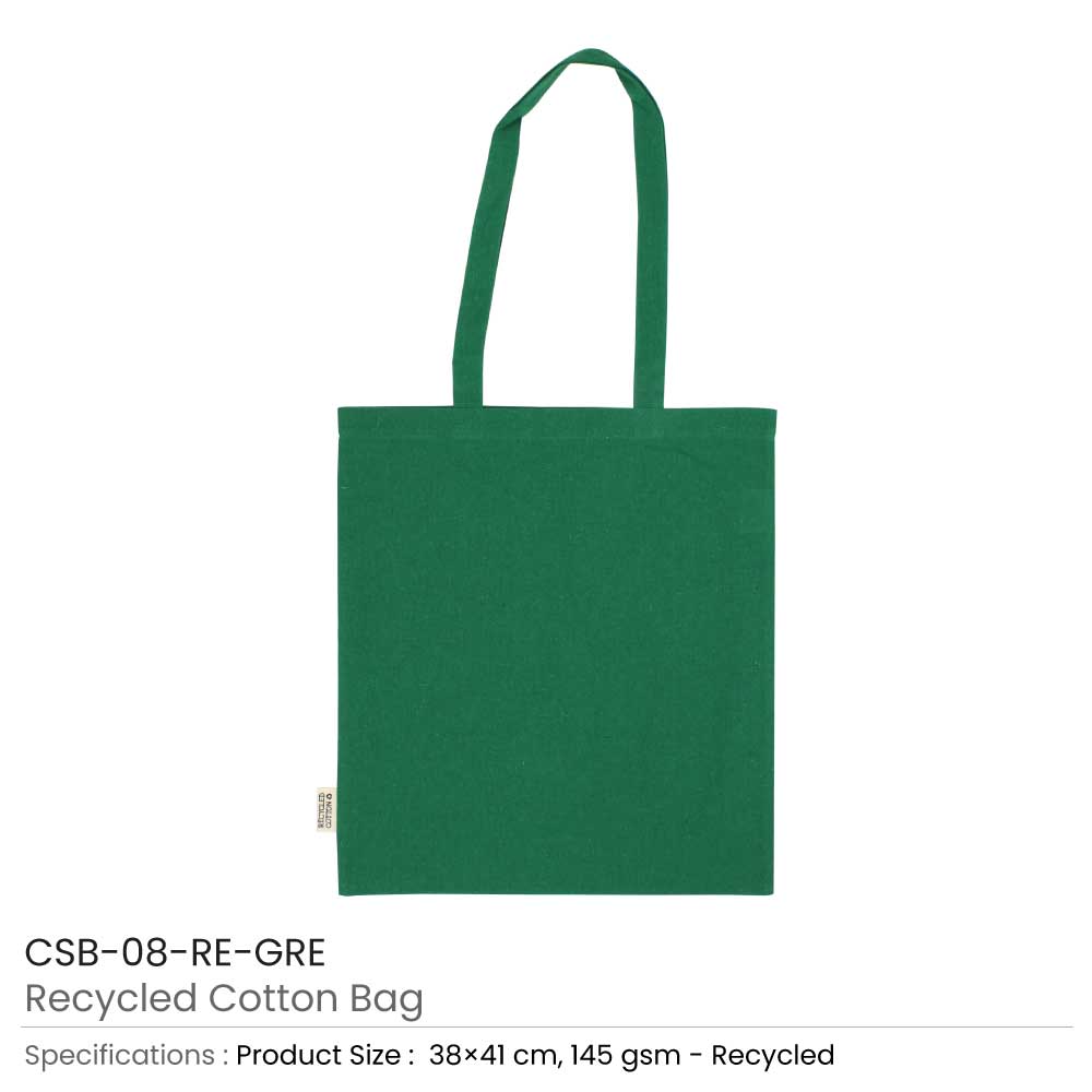 Branded Recycled Cotton Bags, Durable Long Strap