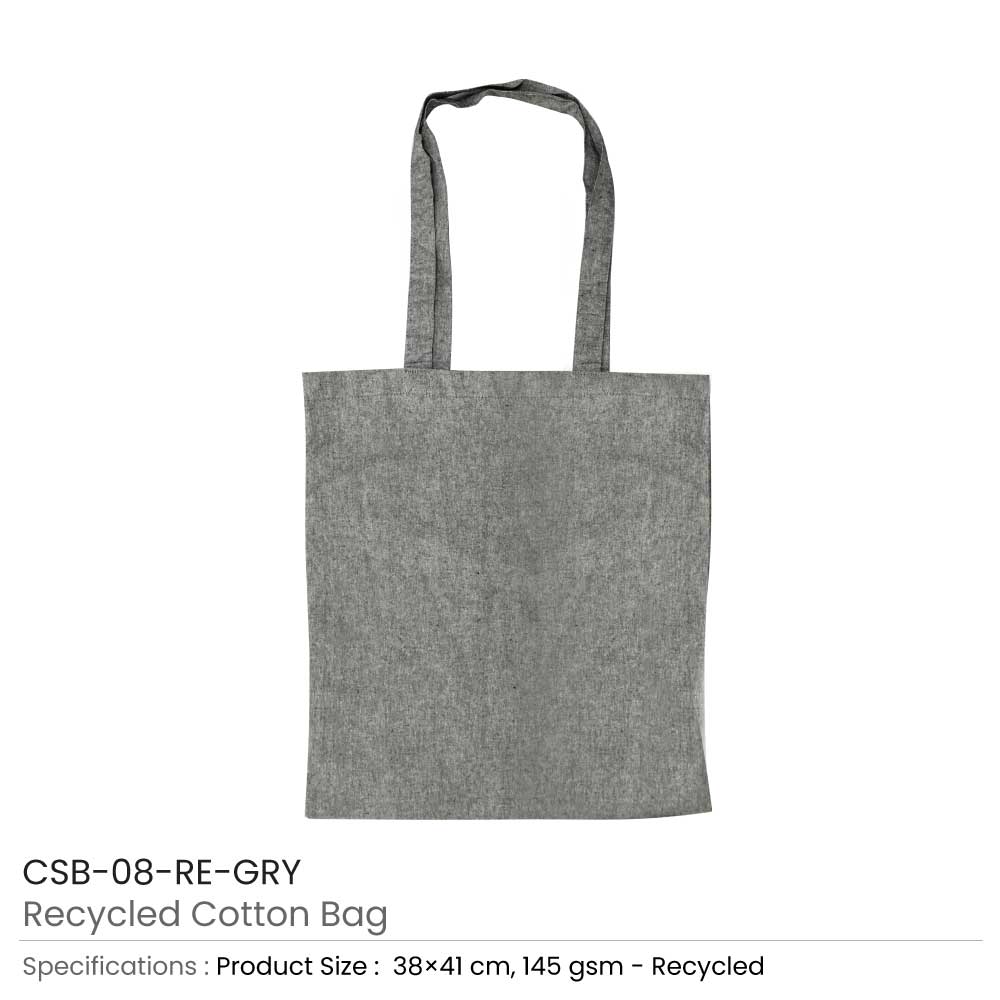 Branded Recycled Cotton Bags, Durable Long Strap