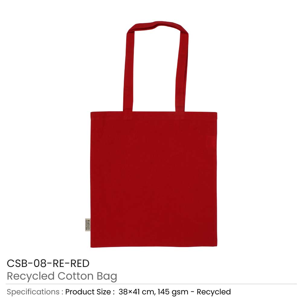 Branded Recycled Cotton Bags, Durable Long Strap