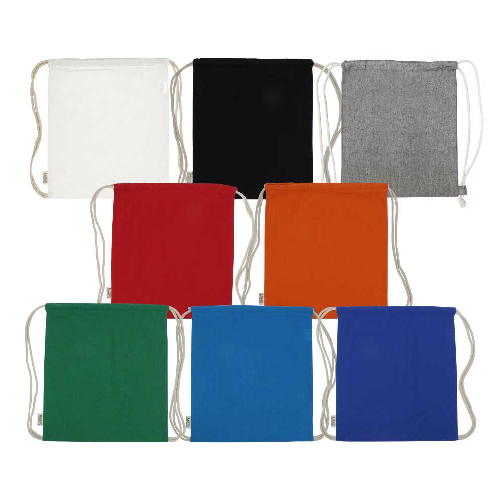 Recycled Cotton Drawstring Bags Blank