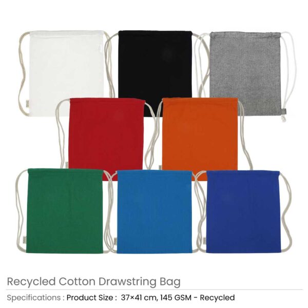 Recycled Cotton Drawstring Bags Details