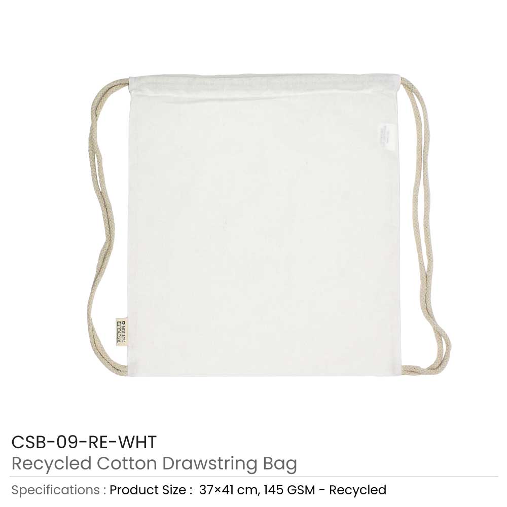 Recycled-Cotton-Drawstring-Bags-White-CSB-09-RE-WHT