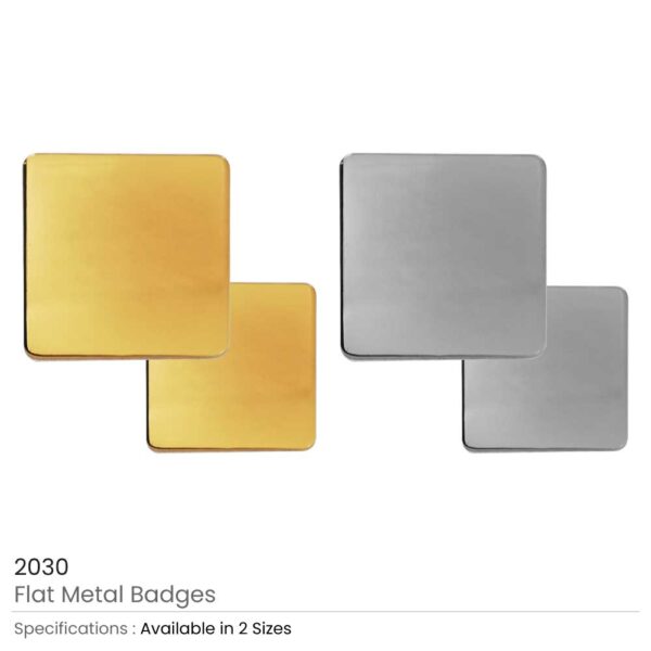 Square Flat Metal Badges