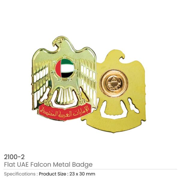 UAE Falcon Metal Badges with Gold Magnet