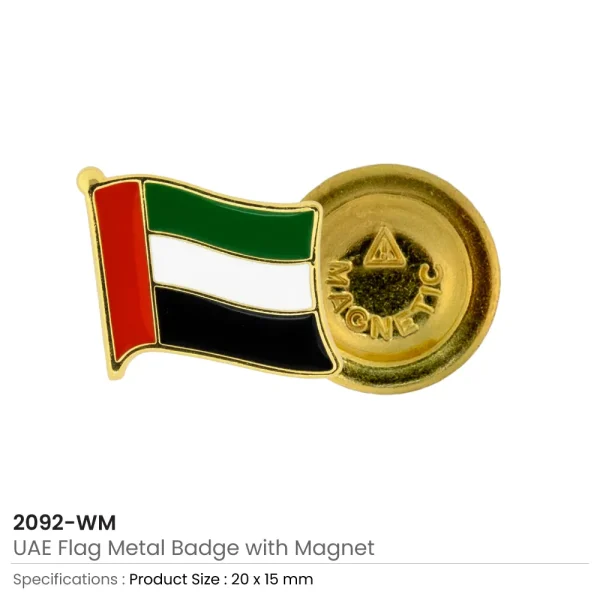 UAE Flag Design Badges with Magnet Details