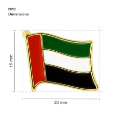 UAE Flag Design Badges with Magnet Dimension
