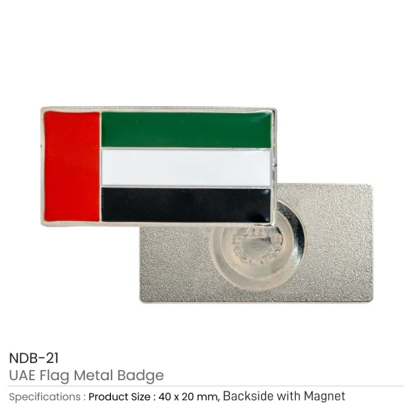 UAE Flag Badges in Metal with Magnet