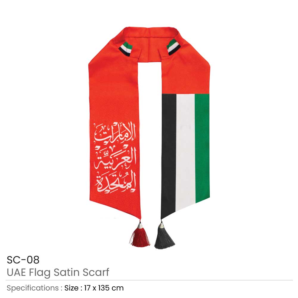 UAE Flag Satin Printed Scarf Magic Trading Company MTC