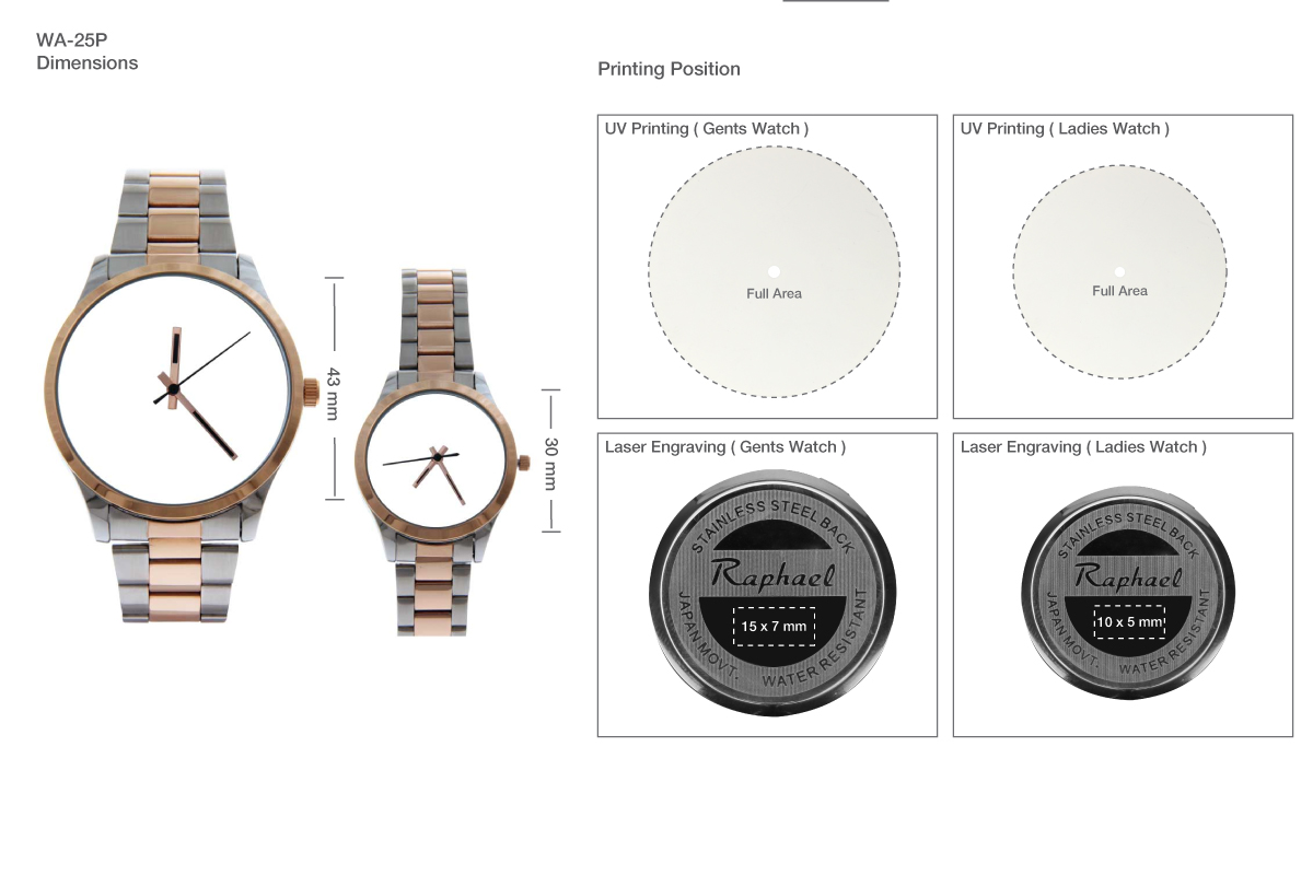 Logo Watches for Couples Print Details