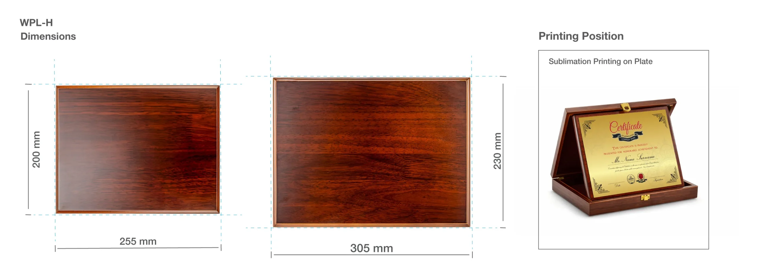 Wooden Plaques Horizontal Printing Details