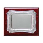 Wooden Promotional Plaque Silver Laserable Plate