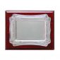 Wooden Promotional Plaque Silver Laserable Plate
