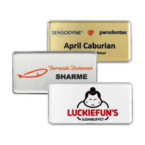 Printed Lens Cover Name Badges