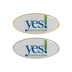 Printed Oval Shape Flat Logo Badges