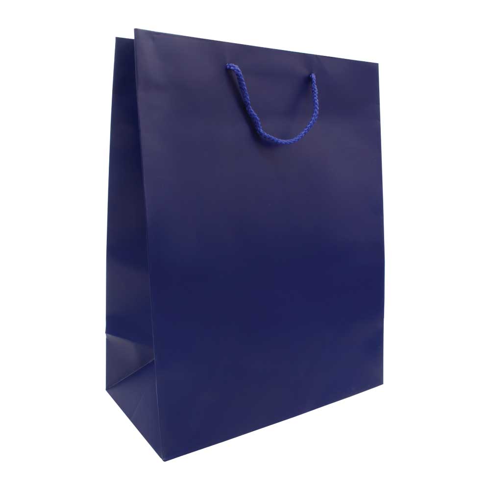 A3 Vertical Blue Paper Branded Shopping Bags | Magic Trading Company -MTC