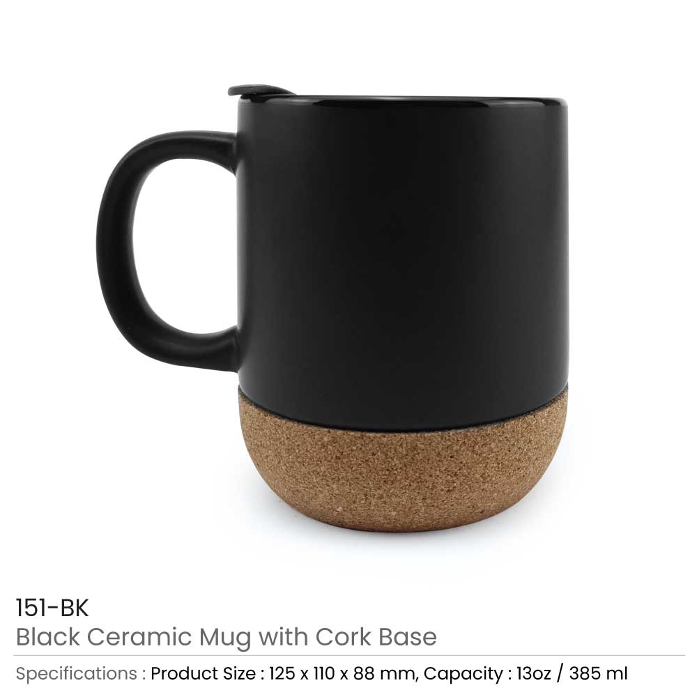 Black-Mugs-with-Lid-and-Cork-Base-151-BK