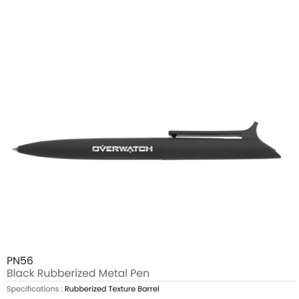 Black Rubberized Metal Pen