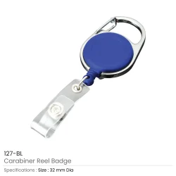 Carabiner Reel Badge - Blue