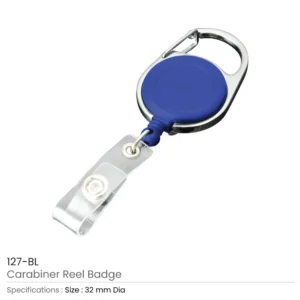 Carabiner Reel Badge - Blue