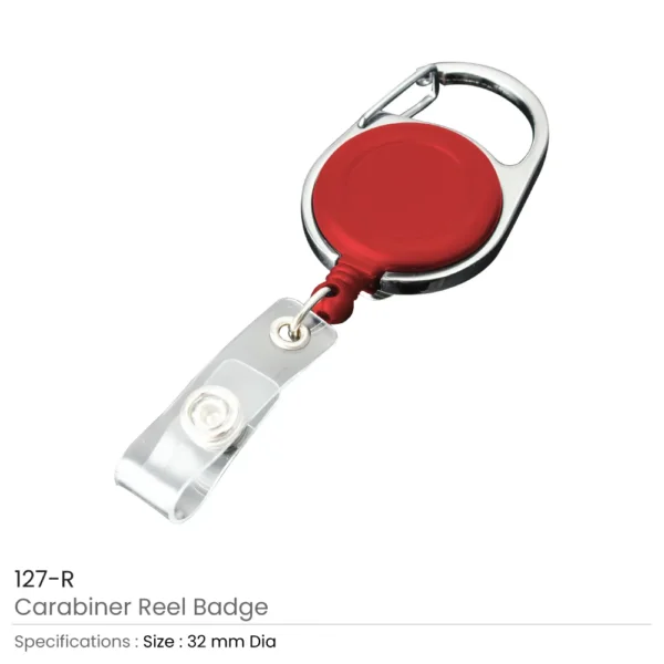 Carabiner Reel Badge - Red