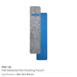 Felt Material Pen Pouch Blue