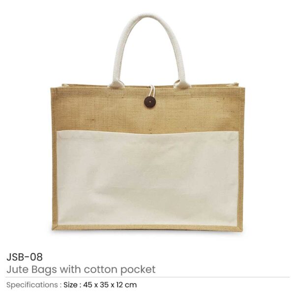 Jute Bags with Cotton Pocket