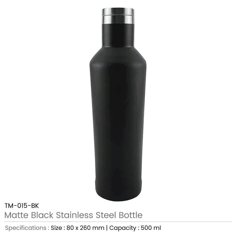 Matte-Black-Stainless-Steel-Bottles-TM-015-BK