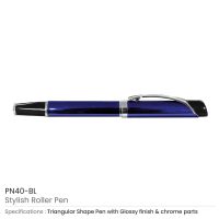 Blue Metal Roller Pen