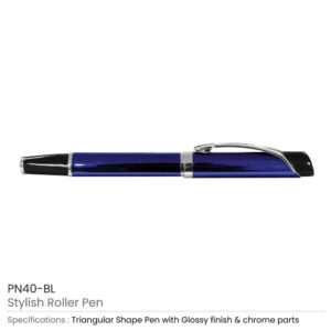 Blue Metal Roller Pen