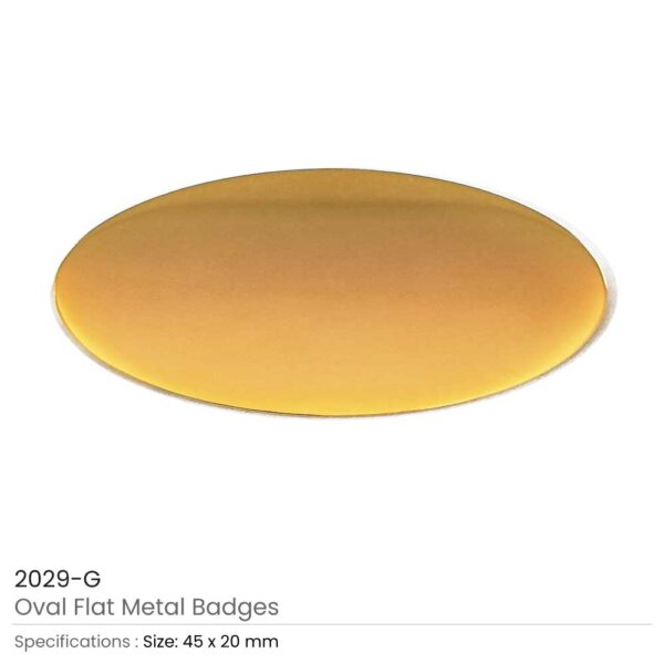 Gold Oval Flat Metal Badges