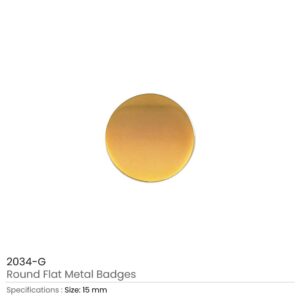 Gold Round Flat Metal Badges