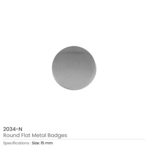 Silver Round Flat Metal Badges