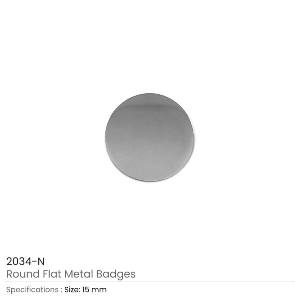 Silver Round Flat Metal Badges