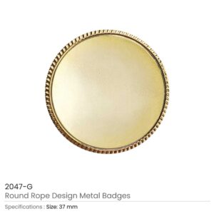 Round Rope Design Logo Badges Gold