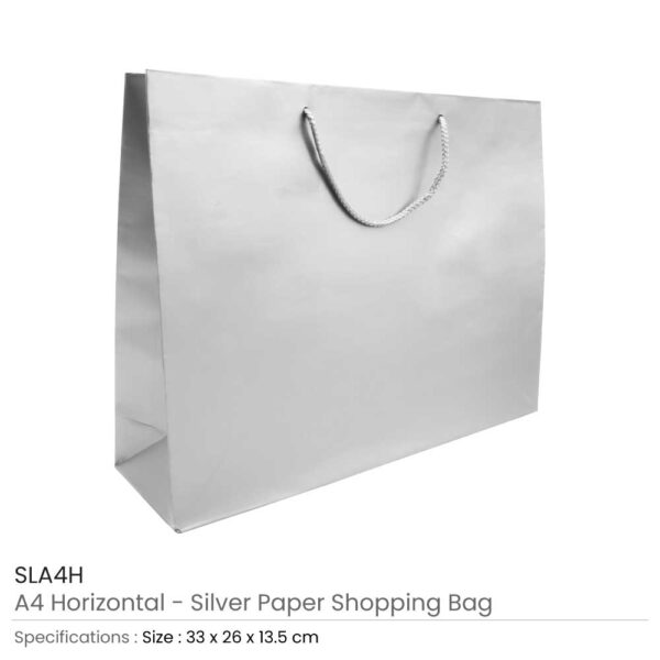 Paper Shopping Bag Horizontal A4 Size - Silver