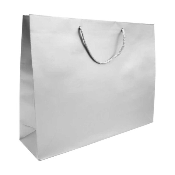 Paper Shopping Printed Bag Horizontal A4 Size - Silver