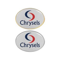 Printed Oval Flat Metal Badges