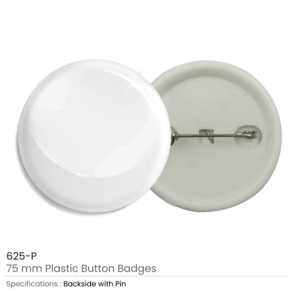 Plastic Button Badges 75 mm