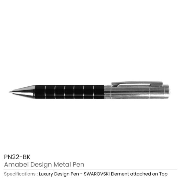 Amabel Design Metal Pens Black