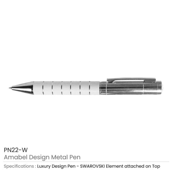 Amabel Design Metal Pens White