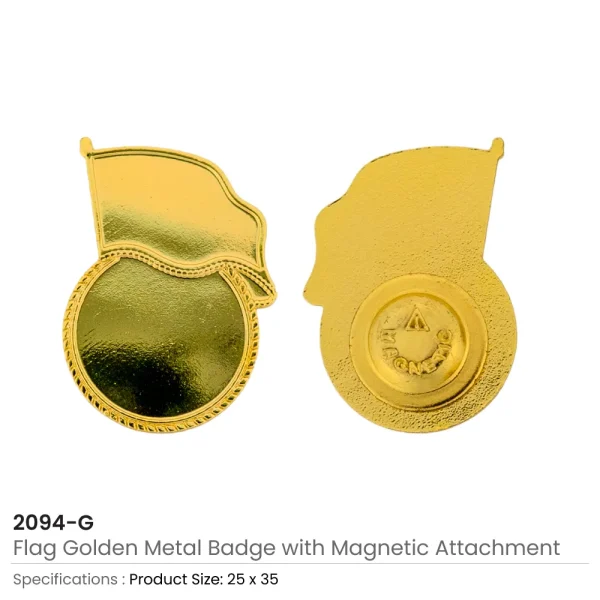 Flag Design Badges with Magnet Gold