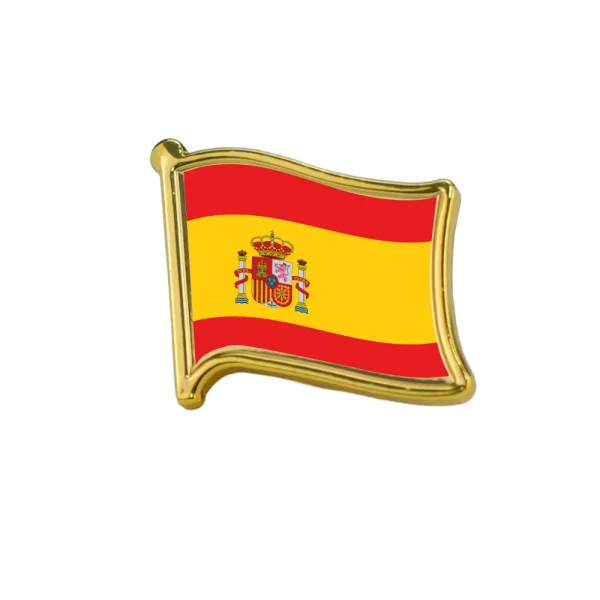 Printed Gold Plated Flag Pin