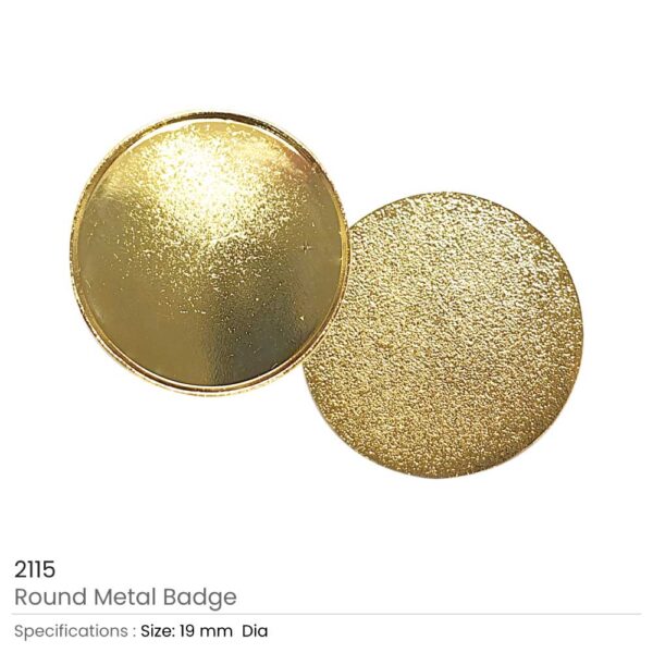 Gold Round Metal Badges